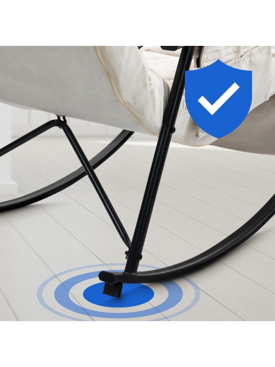 Hintaszék Cathy bársony, krém