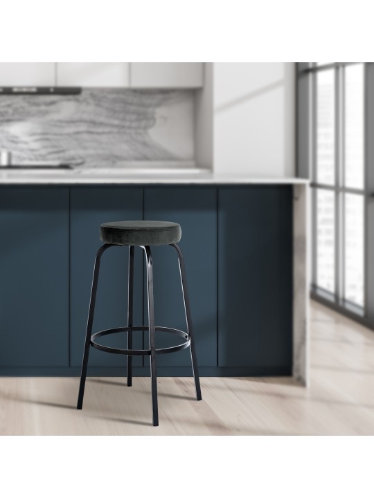 Bárszék Kamari bársony, sötétszürke