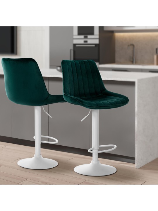 2 db-os bárszék szett Toni bársony, zöld