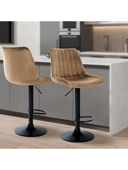 2 db bárszék szett Toni velvet, barna
