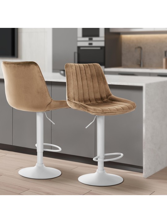 2 db-os bárszék szett Toni bársony, barna