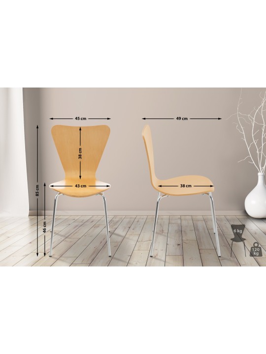 4 db Calisto látogatói szék készlet, natúr