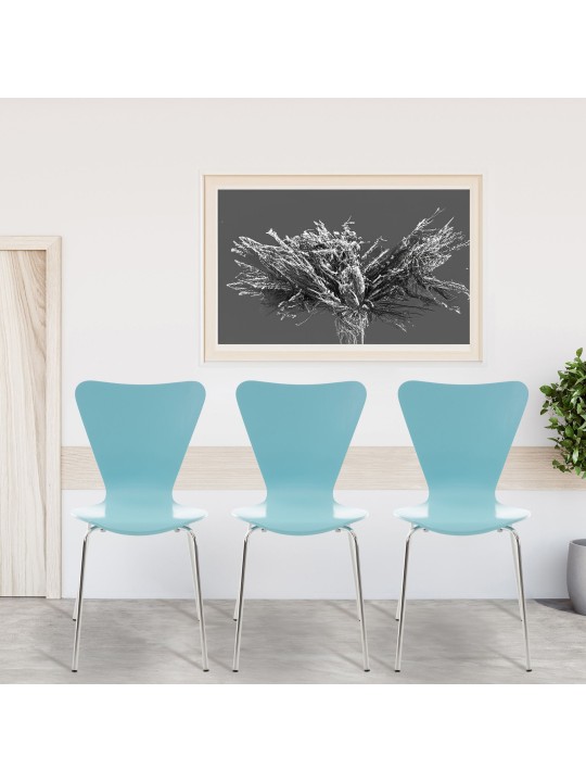 4 db Calisto látogatói szék készlet, világoskék