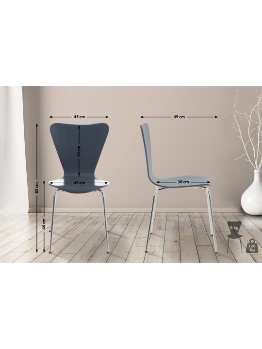 4 db Calisto látogatói szék készlet, szürke