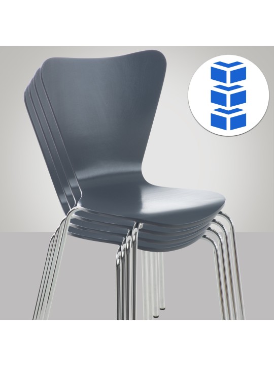 4 db Calisto látogatói szék készlet, szürke