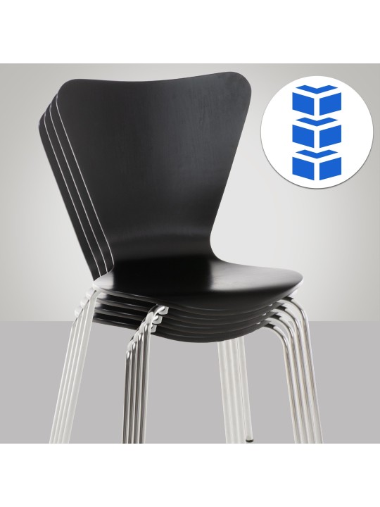 4 db Calisto látogatói szék készlet, fekete