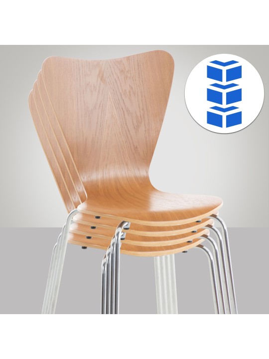 4 db Calisto látogatói szék készlet, tölgy