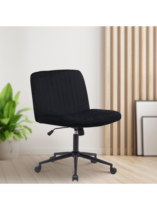 Kingman bársony irodai szék, fekete
