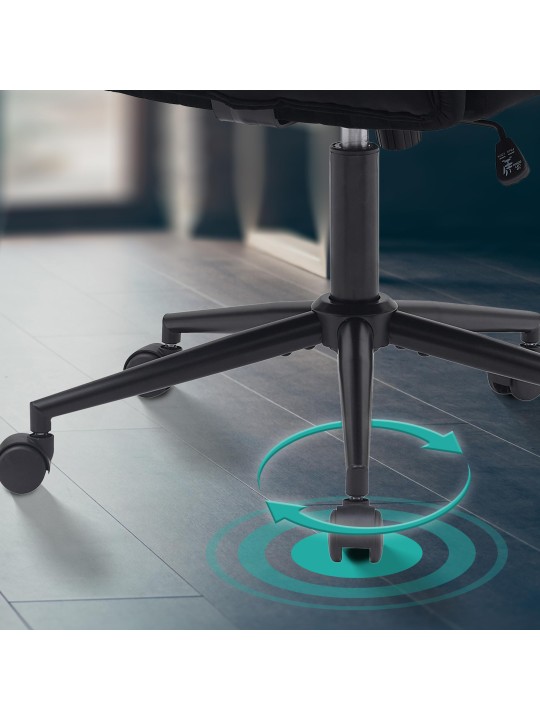 Kingman bársony irodai szék, fekete