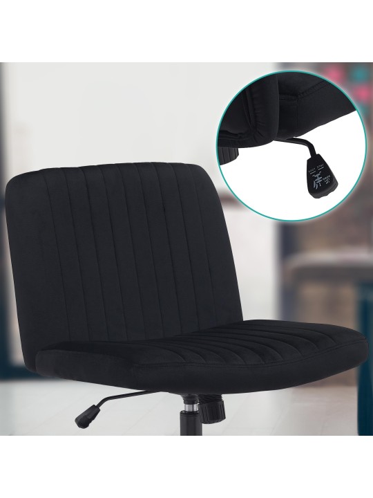 Kingman bársony irodai szék, fekete