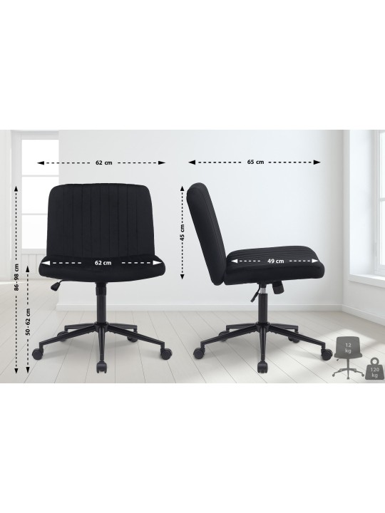Kingman bársony irodai szék, fekete