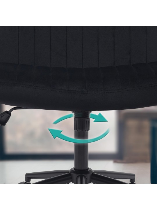 Kingman bársony irodai szék, fekete