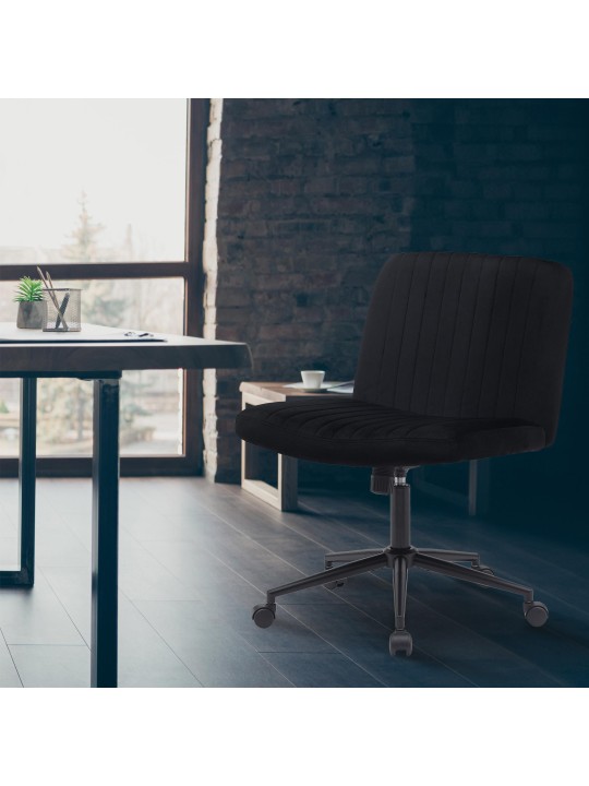 Kingman bársony irodai szék, fekete