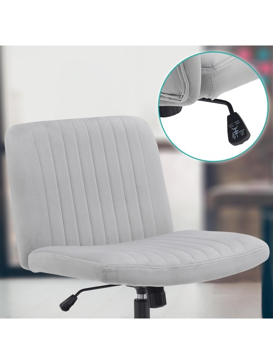 Kingman bársony irodai szék, világosszürke