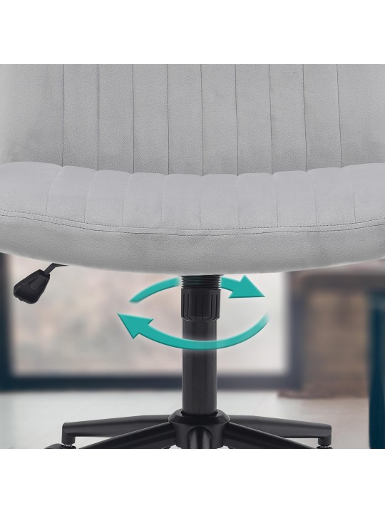 Kingman bársony irodai szék, világosszürke