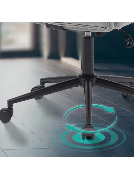 Kingman bársony irodai szék, világosszürke