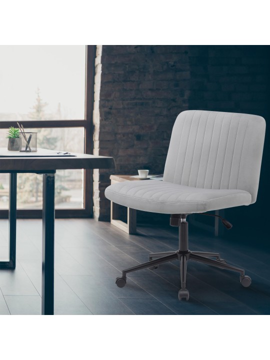 Kingman bársony irodai szék, világosszürke