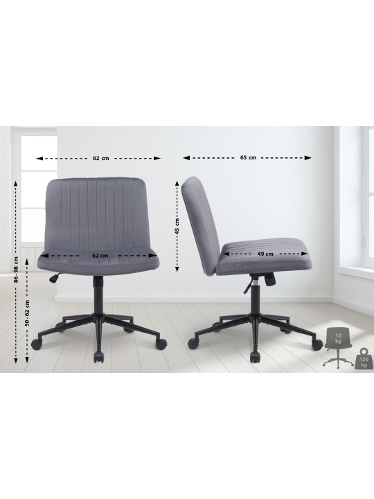 Kingman bársony irodai szék, sötétszürke