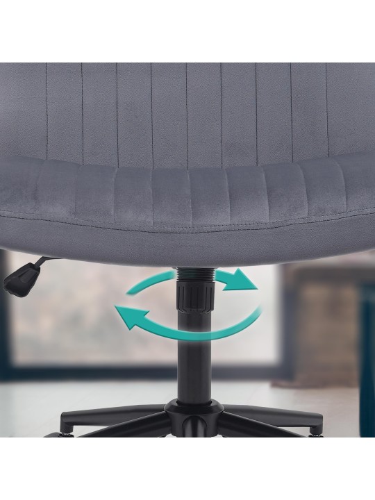 Kingman bársony irodai szék, sötétszürke