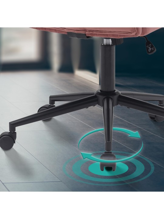 Kingman bársony irodai szék, rózsaszín