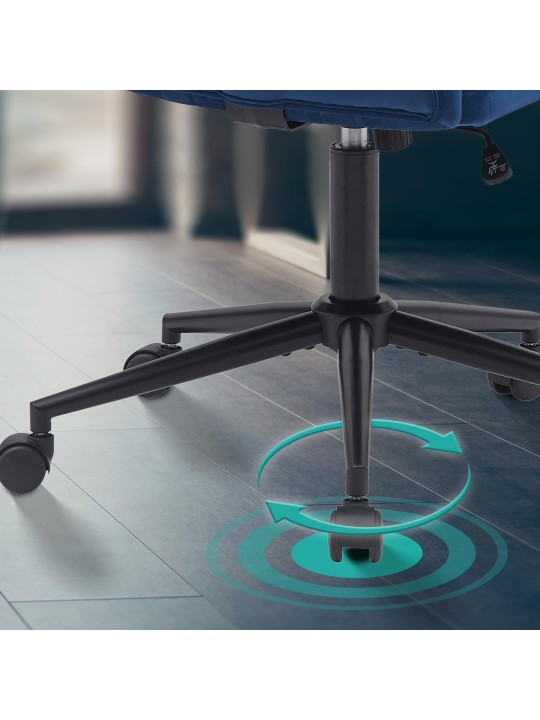 Kingman bársony irodai szék, kék