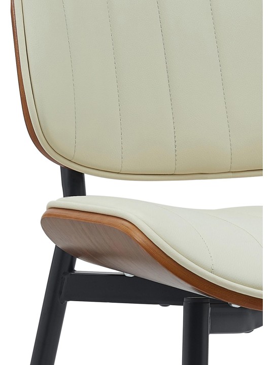 Tiffin műbőr látogatószék, dió/krém