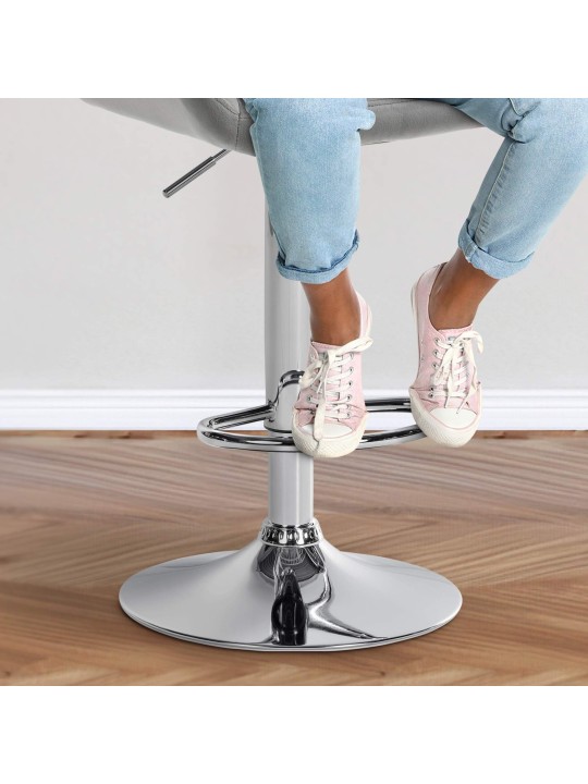 Bárszék Braga bársony króm, szürke Bárszék Braga bársony króm, szürke