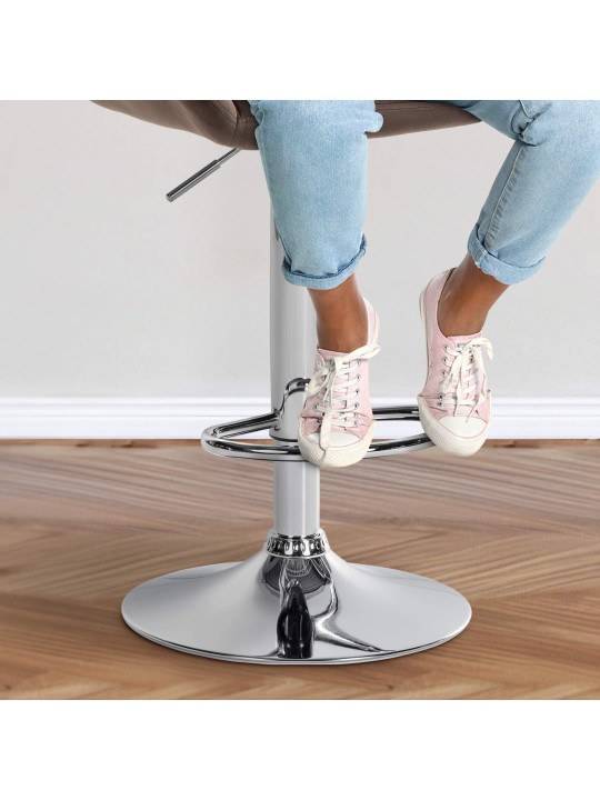 Bárszék Braga bársony króm, barna