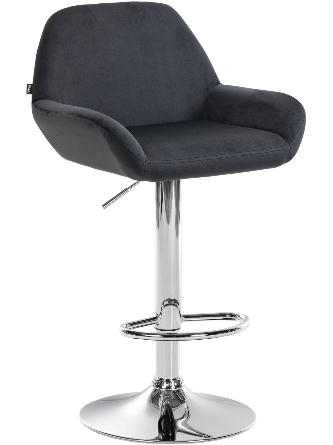 Bárszék Braga bársony króm, fekete