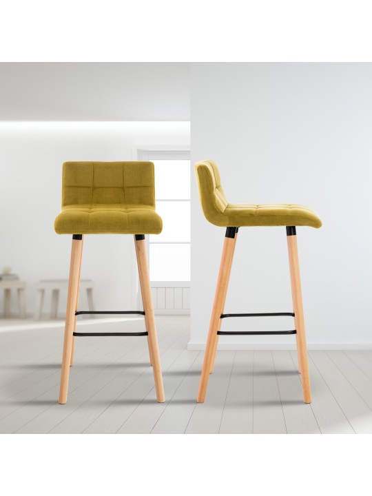 Lincoln bársony bárszék, sárga