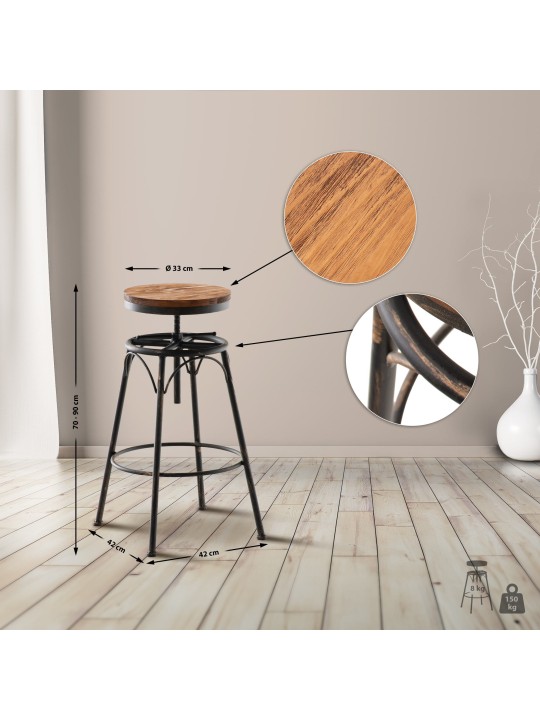 2 db-os bárszék készlet Beam, bronz