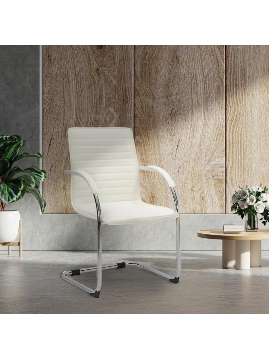 Tira műbőr látogatószék, fehér