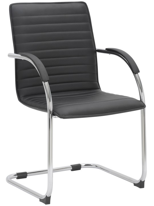 Tira műbőr látogatószék, fekete