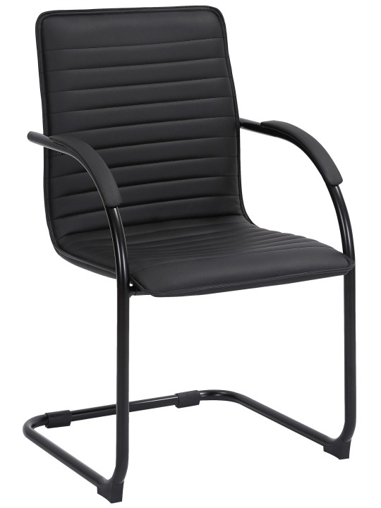 Tira műbőr látogatószék, fekete/fekete