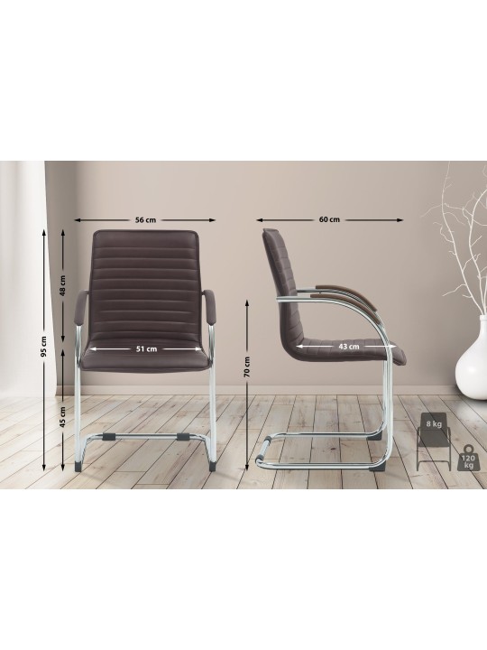 Tira műbőr látogatószék, barna