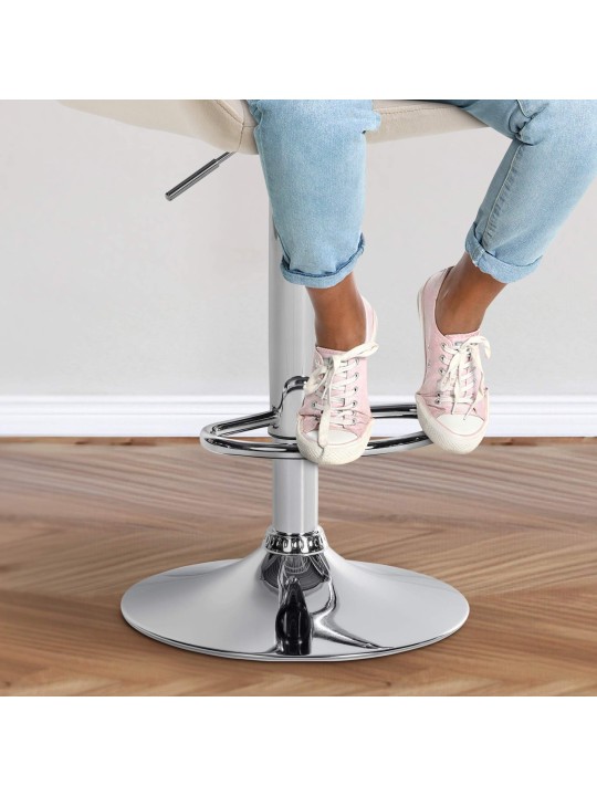 2 db bárszék Braga bársony króm készlet, krém