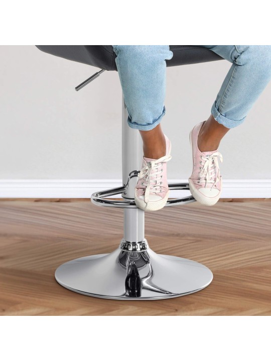 2 db bárszék Braga bársony króm készlet, fekete