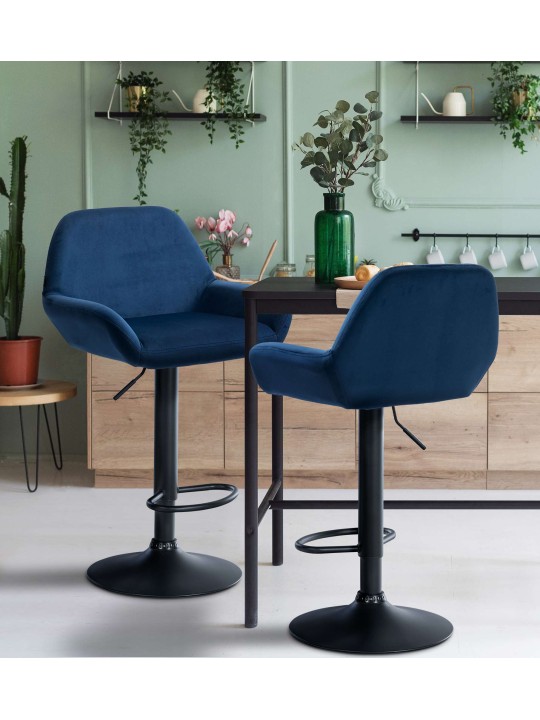 2 db-os bárszék Braga bársony készlet, kék 2 db-os bárszék Braga bársony készlet, kék