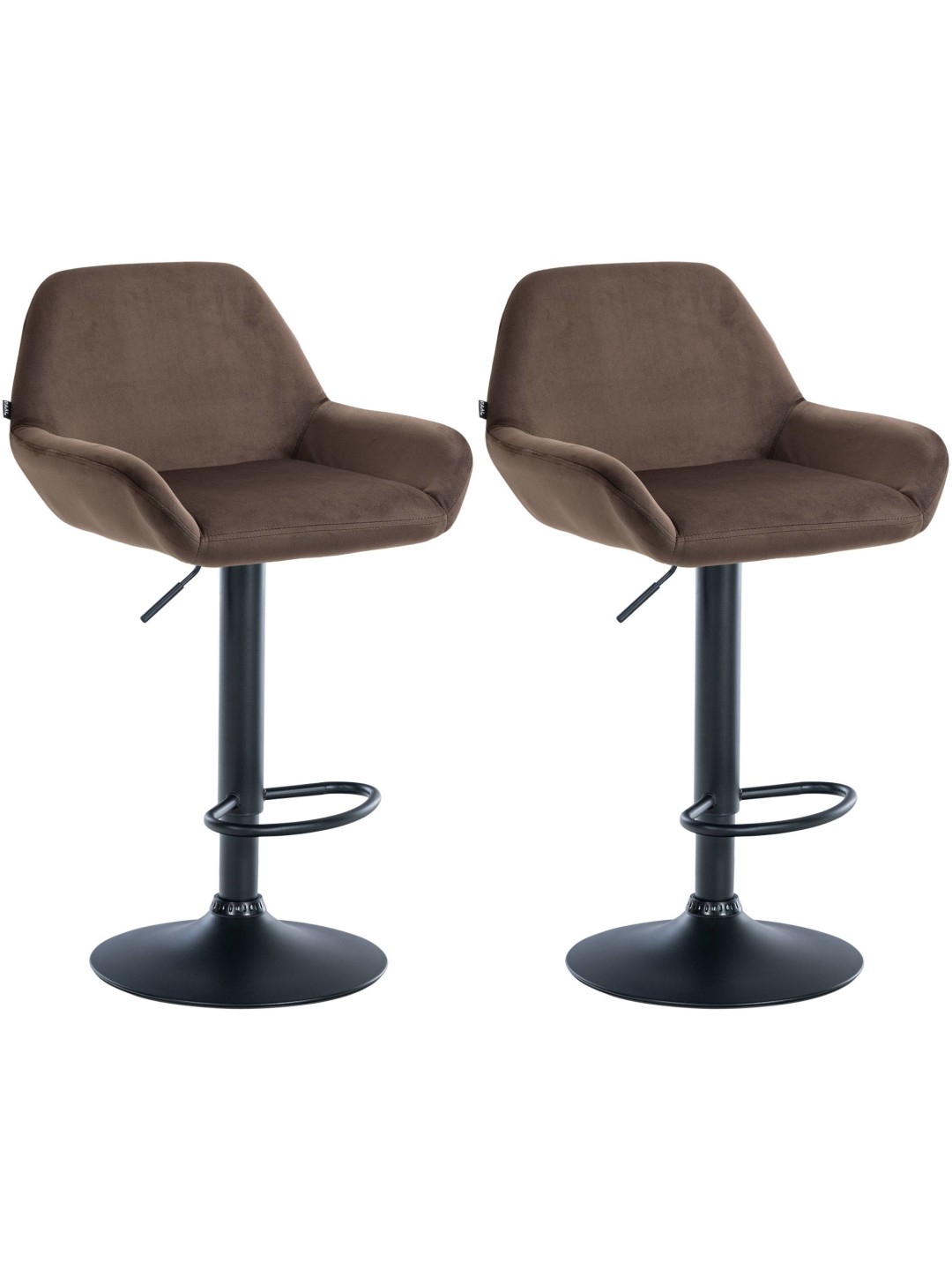 2 db-os bárszék Braga bársony készlet, barna