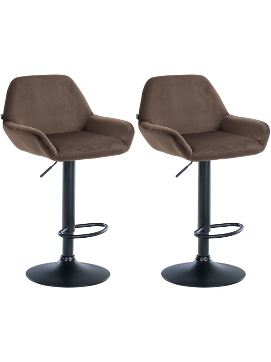 2 db-os bárszék Braga bársony készlet, barna