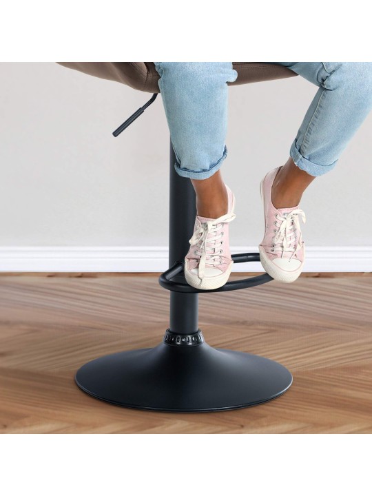 2 db-os bárszék Braga bársony készlet, barna