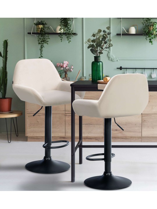 2 db-os bárszék Braga bársony készlet, krém