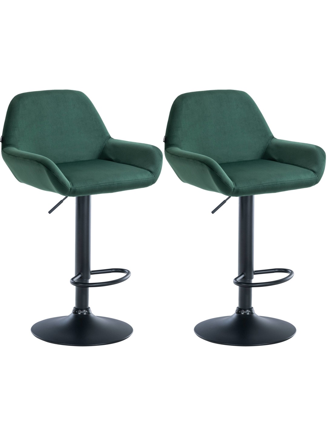 2 db-os bárszék Braga bársony készlet, sötétzöld