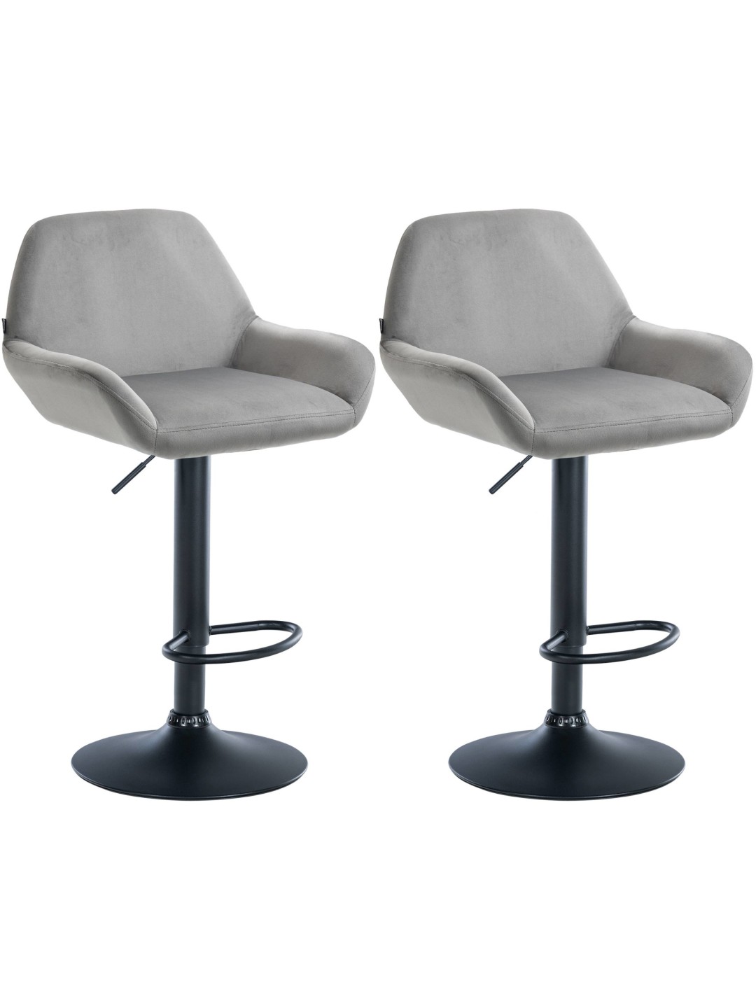 2 db bárszék készlet Braga bársony, szürke