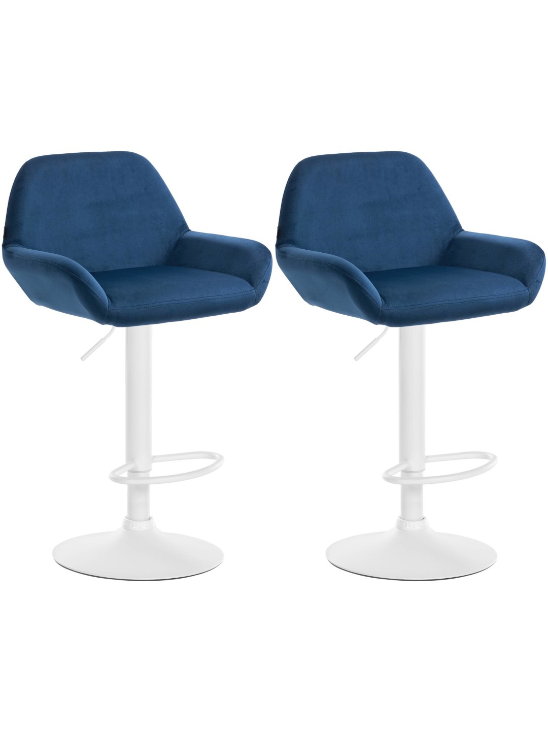 2 db bárszék készlet Braga bársony, kék