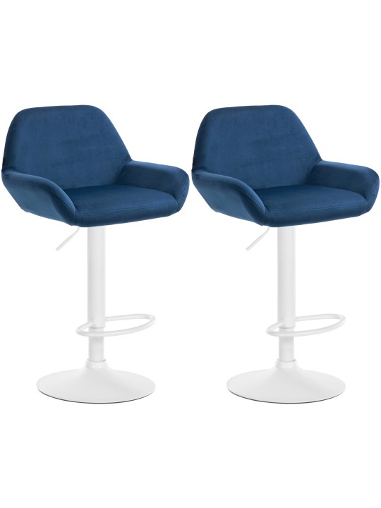 2 db bárszék készlet Braga bársony, kék