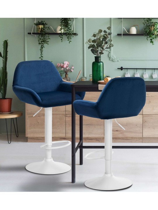 2 db bárszék készlet Braga bársony, kék
