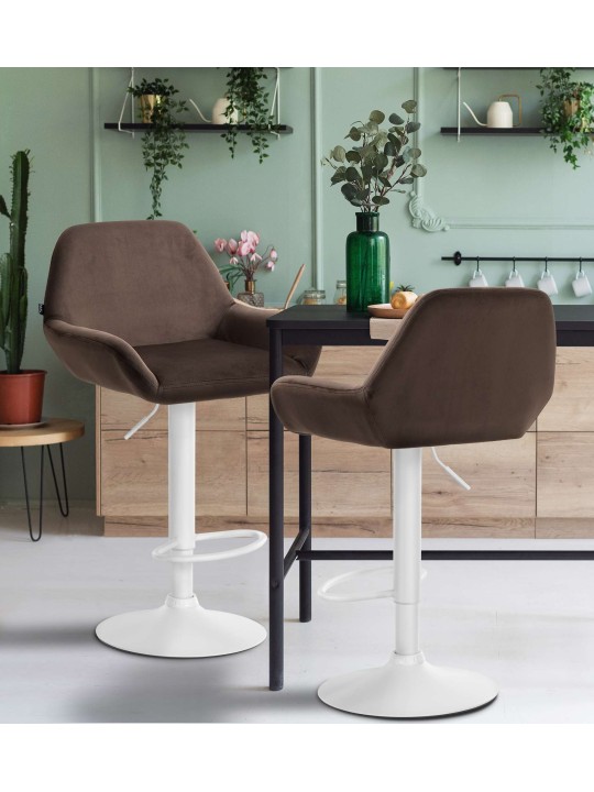 2 db bárszék készlet Braga bársony, barna