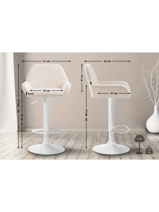 2 db bárszék készlet Braga bársony, krém 2 db bárszék készlet Braga bársony, krém