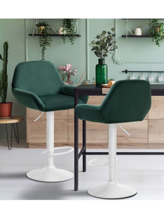 2 db bárszék készlet Braga bársony, sötétzöld